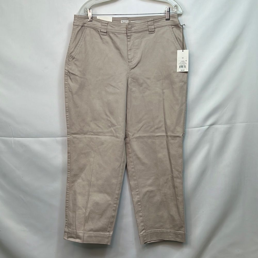 A New Day Straight Crop stretch beige jeans size 12R NWT